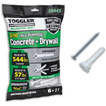 Alligator All-Purpose Flanged Anchor (6 pack)  #8 x 1-1/4"