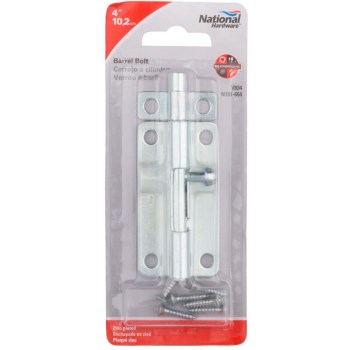 Zinc Barrel Bolt ~ 4"