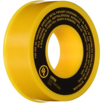 Gas Teflon Tape, Yellow 1/2 x 260 inch