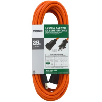 16/2 Extension Cord, Orange - 25 Ft