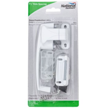 White Keyed Pushbuttn Latch, Visual Pack 1317 