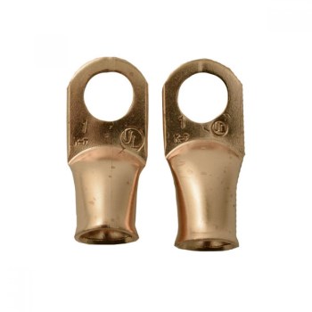 K-T Industries Copper Cable Lug - 1/0 Gauge x 1/2" Stud, 2pk