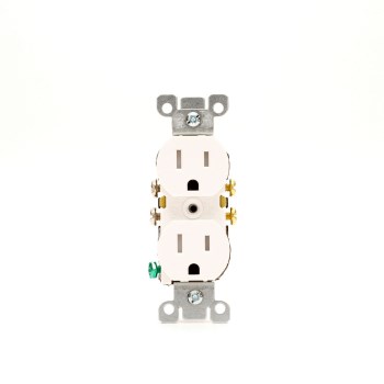 Duplex Receptacle, Tamper Proof - 15 Amp, White