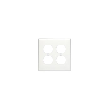 Duplex Receptacle Wall Plate - Double, White