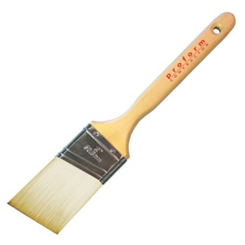 White Bristle Angled Brush - 3"