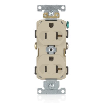 Leviton Commercial Duplex Receptacle - 20A, Ivory