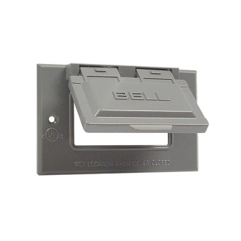 Horizontal Cover, Weatherproof Single Gang Grey