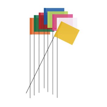 Marking Flag, 21" Wire Stake ~ 2.5x 3.5" flag on 21", Blue