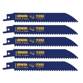 Irwin WeldTec Reciprocating Saw Blades - 6" x 6 TPI (5pk)