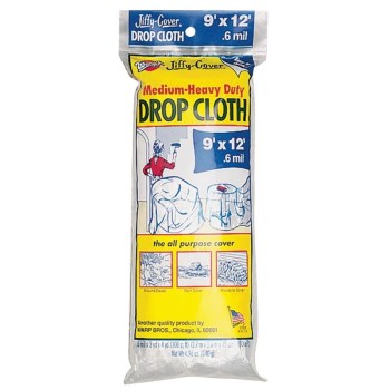 Warp Bros Plastic Drop Cloth - 9 Ft x 12 Ft, 0.6 Mil