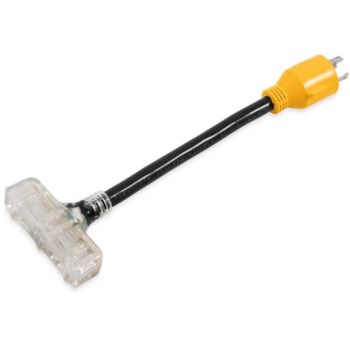 Camco PowerGrip Generator Adapter - 30A 3-Prong to 15A, 12"