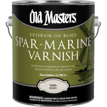 Exterior Oil-Based Spar Marine Varnish,  Clear Satin Finish  ~  Gallon 