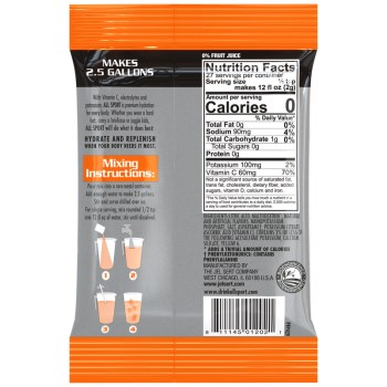 All Sport Zero Electrolyte Powder, Orange - 2.5 Gal