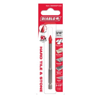 Diablo Hard Tile & Stone Carbide Drill Bit - 3/16"