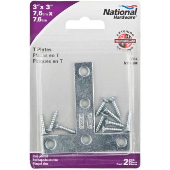 Zinc T Plate, Pack of 2 ~ 3" x 3"