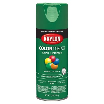Krylon COLORmaxx Spray Paint, Gloss Emerald Green - 12 oz