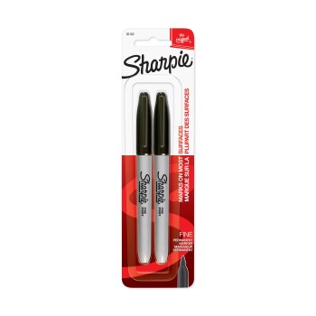 Sharpie Fine Point Permanent Marker, Black, 2-Pack