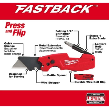 FASTBACK 6-in-1 Folding Utility Knife