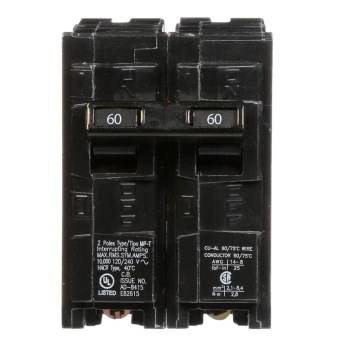Siemens Type QP Circuit Breaker, Double Pole - 60 Amp