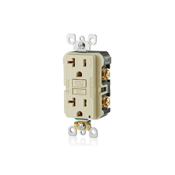 GFCI Outlet, Self Test, Ivory - 20 Amp