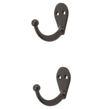 Single Clothes Hook, 2-Pack - Oil Rubbed Bronze