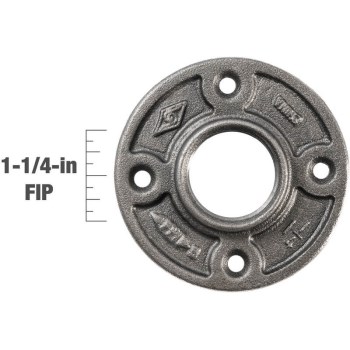 Anvil/Mueller Malleable Iron Floor Flange, Black - 1-1/4"