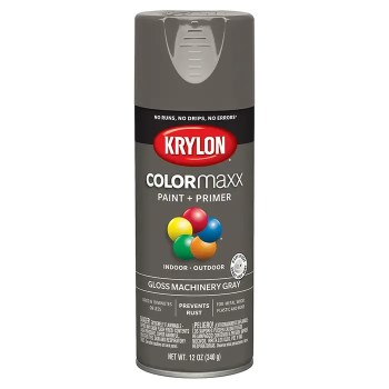Krylon COLORmaxx Spray Paint, Gloss Machinery Gray - 12 oz