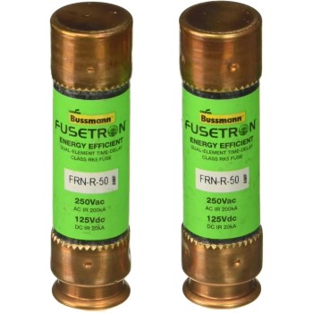 Fusetron Cartridge Fuse, Class RK5 - 50 Amp, 2pk