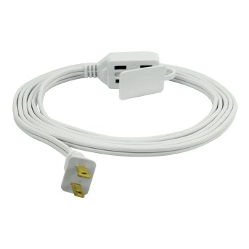 Indoor Extension Cord, White - 3-Outlet, 6 Ft