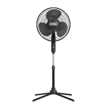 EZ-Chill 16" Oscillating Pedestal Fan, Black