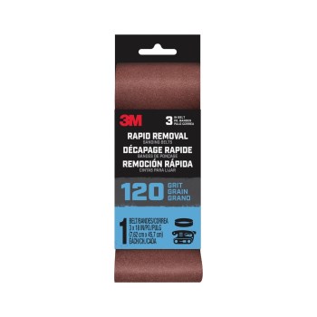 3M Sanding Belt, 120-Grit - 3" x 18"