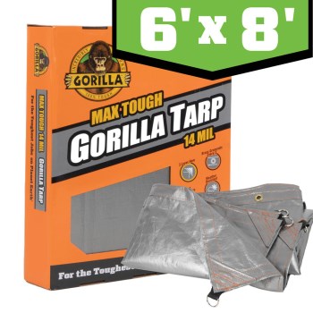 Erickson Gorilla Max Tough Tarp, Silver - 6 x 8 Ft