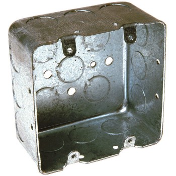 Square Switch Box,  2-Gang ~ 4" x 2 1/8" Deep