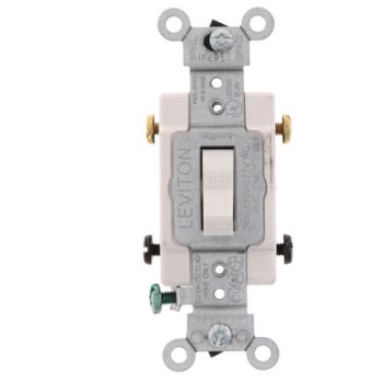Commercial 3-Way Toggle Switch - 20 Amp, White