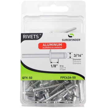 FPC Surebonder Aluminum Blind Rivet, 3/16" - Short, 50ct