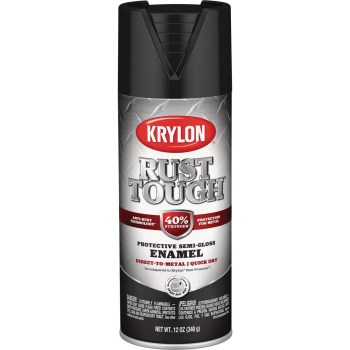 Rust Tough Enamel, Semi-Gloss Black - 12 oz