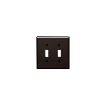 Double Toggle Switch Wall Plate, Oversized - Brown