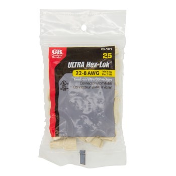 Gardner Bender Hex-Lok Wire Connector - Tan, 25pk