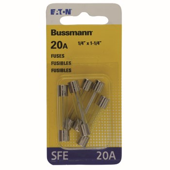 Bussmann SFE-20 Glass Fuse - 20 Amp, 5pk