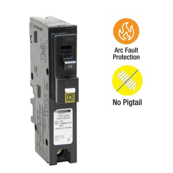 Plug-On Neutral CAFCI Circuit Breaker, 1-Pole - 15 Amp