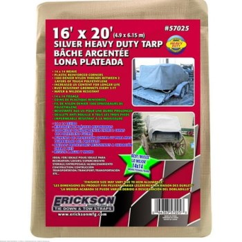 Heavy Grade Poly Tarp, Silver - 16 x 20 Ft