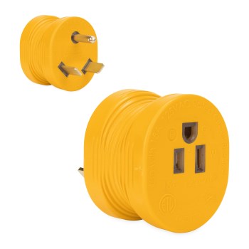 Camco PowerGrip RV Adapter   30A Male to 15A Female