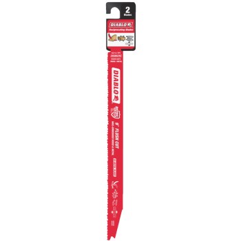 Diablo Flush Cut Bi-Metal Recip Blade - 9", 10/14 TPI, 2pk