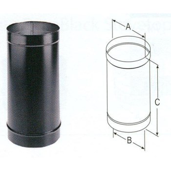 Single Wall Stove Pipe, 24 Ga ~ 6" x 48" 