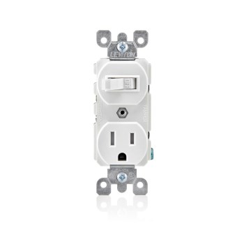 Combination Switch & Tamper Resistant Outlet, White