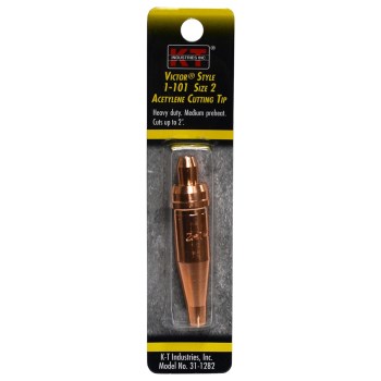 K-T Industries Heavy-Duty Oxy-Acetylene Cutting Tip, Style 1-101, Size 2