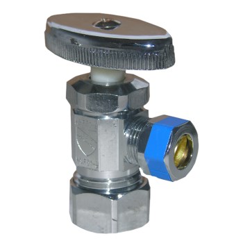 Larsen 5/8" x 3/8" Compression Angle Stop Valve - Coarse Thread, Chrome