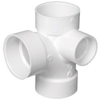 PVC DWV Right Inlet Sanitary Tee - 3" x 3" x 3" x 2"