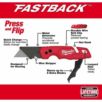 Milwaukee Fastback Folding Knife - 50-Piece Blade Pack