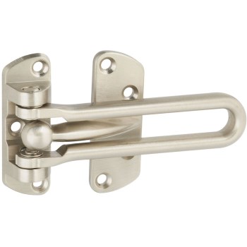 Door Security Guard, Satin Nickel Finish ~  7" x 2" x 6" 